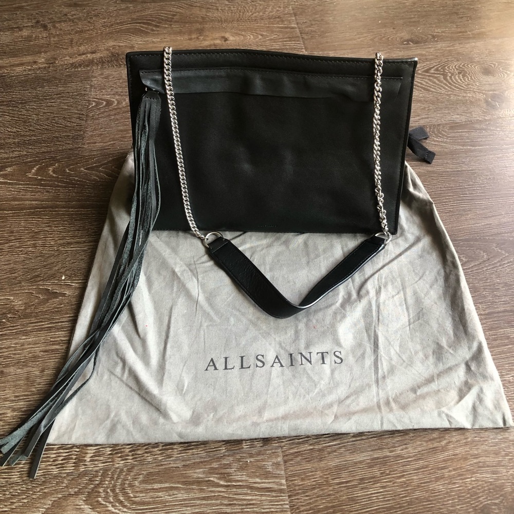 All Saints Black Leather Bag